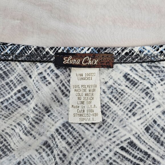 LUNA CHIX Black Patterned Women's Skirt with Sash, Size S - Picture 10 of 11